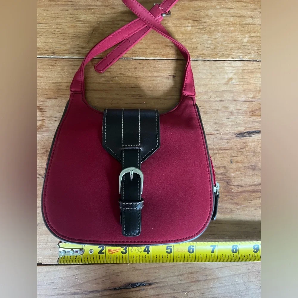 Liz Claiborne crazy horse brown and red wallet‎ crossbody.